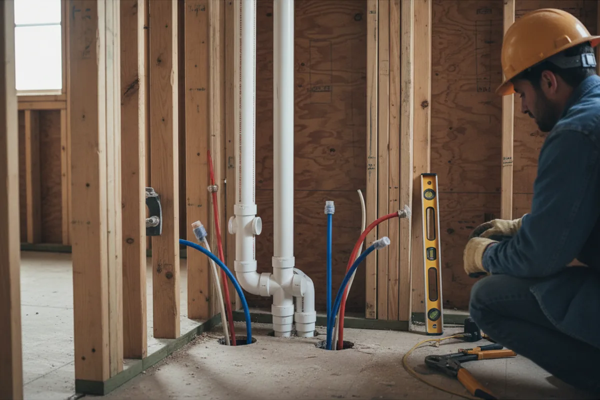 Drain and supply rough-in during Garbage Disposal Repair in Hanford
