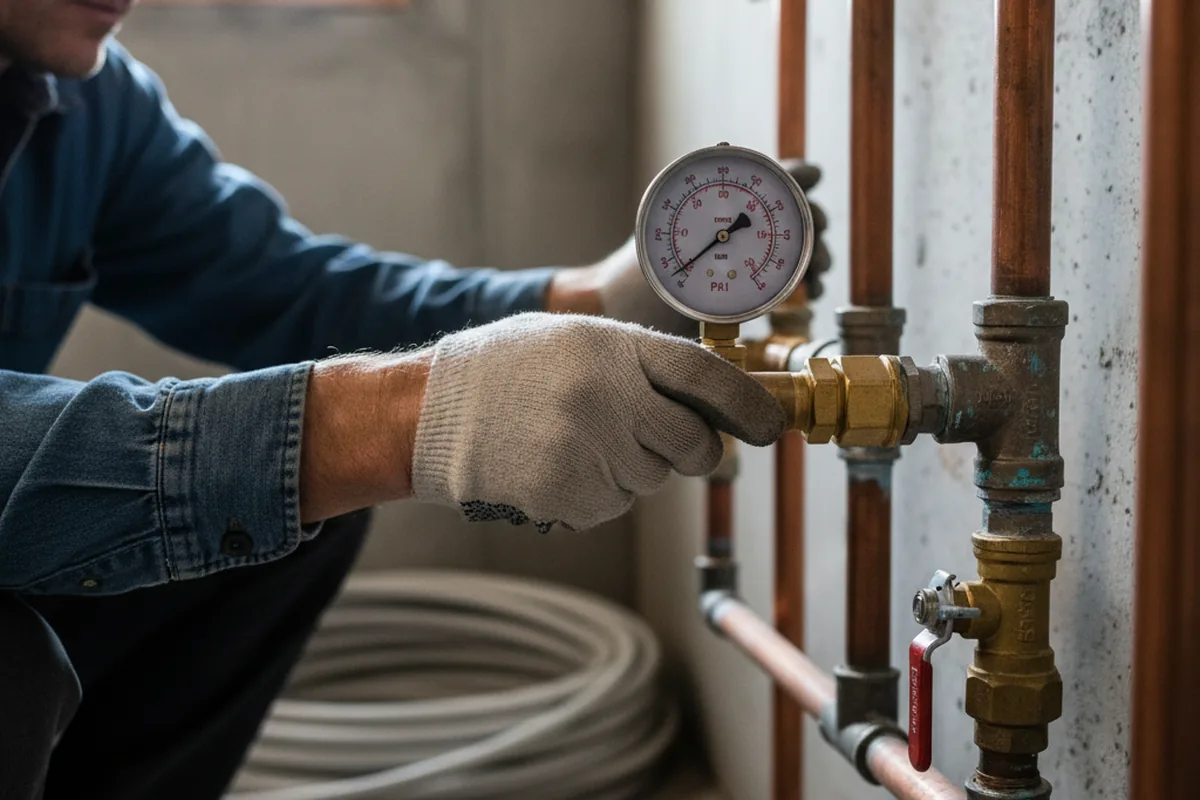 Pressure testing a repaired line during Water Line Repair in Hanford