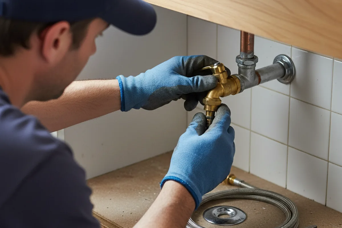 Shutoff valve and fitting work during Emergency Plumbing in Hanford